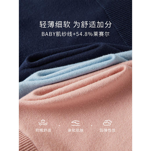 【专属特惠】熙世界学院风假两件上衣女2025春秋款长袖衬衫领拼接打底针织衫 商品图3