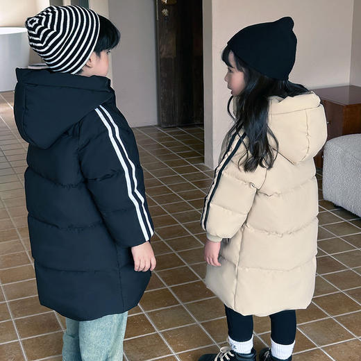 【防风防水，保暖舒适！多色可选，过膝显瘦~】小沐童冬季新款 儿童加厚棉服中长款 男童女童羽绒棉衣 中大童过膝童装外套-QQ 商品图3