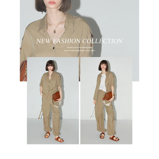 【秒杀】COCOBELLA[100%莱赛尔]垂感舒适衬衫重工时尚飘带衬衣SR3050 商品图1