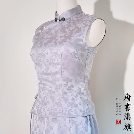 【烟云】缎面提花改良旗袍松弛温婉新中式 商品图6