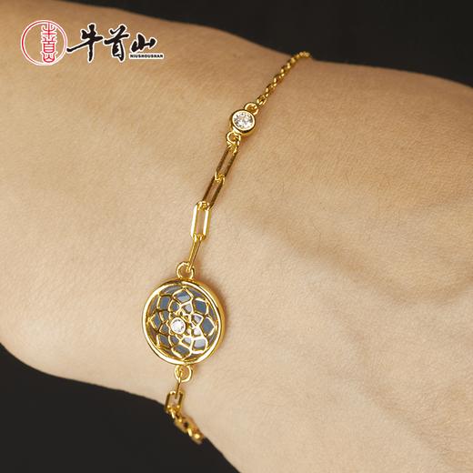 牛首山文创穹顶星空红绳手链银饰蓝玉髓粉贝好运祝福饰品七夕礼物 商品图3