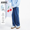 女童弹力莱卡牛仔直筒单裤新款安奈儿童装实体店同款AG436615 商品缩略图0