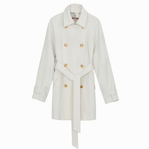 谜底中长款风衣女士2024秋季新品通勤风简约双排扣外套243ME1183 商品图4