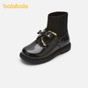 巴拉巴拉童鞋女童靴子儿童袜靴中筒靴秋季新款复古皮靴公主靴 商品缩略图0