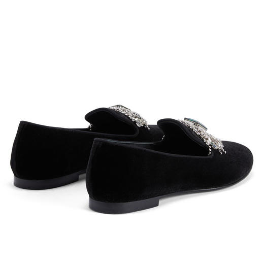 Giuseppe Zanotti 女士签名徽标镶钻乐福鞋 黑色 E460019001 商品图1