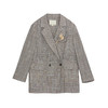 谜底格子西装外套女2024秋季新品松弛感宽松中长款西服243MW1126 商品缩略图4