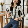 雀说混染印花衬衫新款时尚气质翻领设计感简约休闲减龄上衣AL256 商品缩略图0