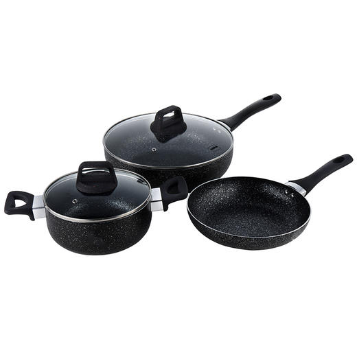 【赫曼德】雅致麦饭石不粘锅三件套HMD-9731 商品图1