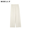NEELLY纳俪商场同款秋季新款白色直筒休闲裤女通勤简约亚麻长裤N24071H02005 商品缩略图0