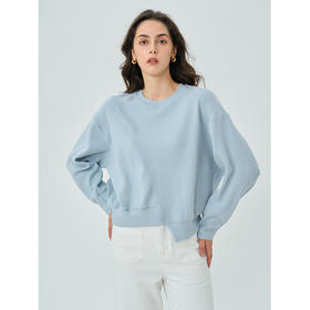 HeyDress不规则拼接卫衣女秋季宽松休闲套头上衣圆领长袖运动衫