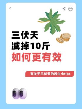 《抓住三伏天尾巴，排湿代谢，掉10斤～如何更有效？》