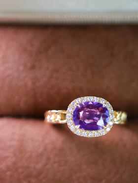 1.23ct 3.27g 紫蓝宝戒指