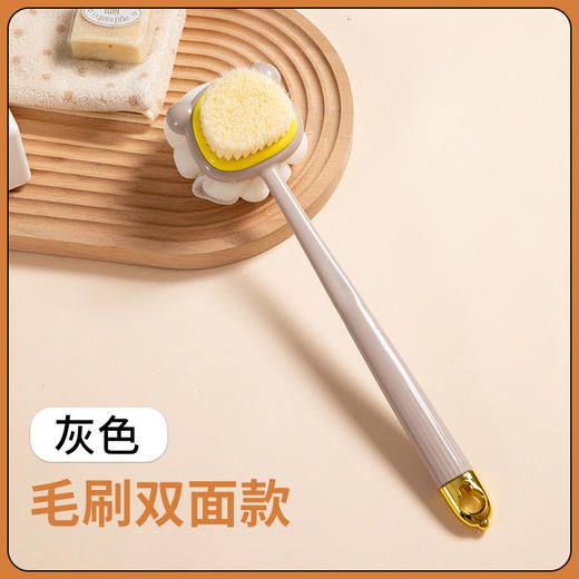 【双面清洁❗️解锁沐浴新方式】长柄搓澡刷双面软毛硅胶洗澡刷，双面清洁更彻底去污，身体清洁浴刷擦背搓背神器刷子QQ 商品图5