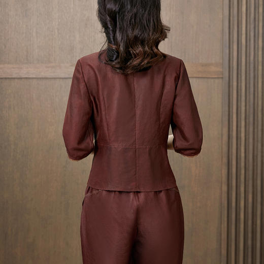 KQ-221615+221556洋气质时尚桑蚕丝套装大码显瘦真丝香云纱职业休闲两件套 商品图3