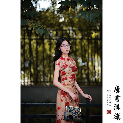 【丹彩】天丝印花鲜艳华丽风改良新中式旗袍 商品图5