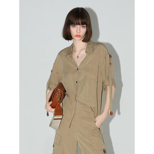 【秒杀】COCOBELLA[100%莱赛尔]垂感舒适衬衫重工时尚飘带衬衣SR3050 商品图3