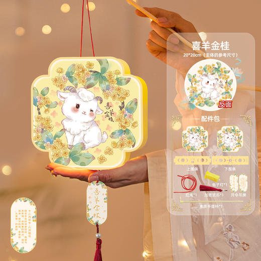 【中秋灯笼手工diy材料包】十二月令生肖龙年花灯 儿童幼儿园挂饰 卡通生肖图案  商品图12