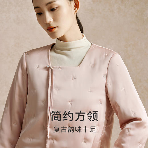 金三塔新中式桑蚕丝羊毛秋冬保暖外套优雅柔软加厚长袖家居服女（限价）  NSFEC731 商品图1