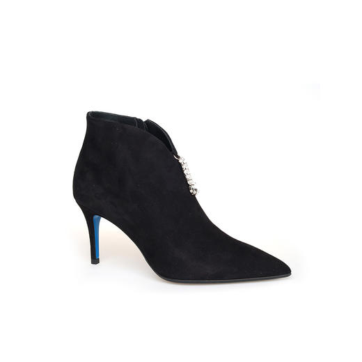 豪麟名鞋LORIBLU女鞋短靴羊反绒面革LR490N黑色 商品图0