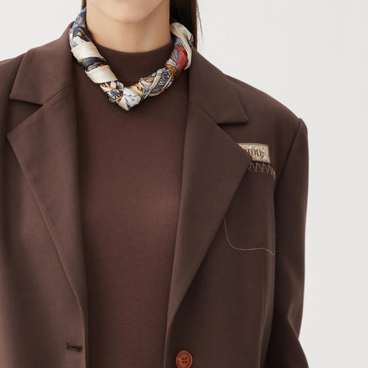 谜底宽松西装外套女2024秋季新品复古通勤风单排扣西服243GW0997 商品图3