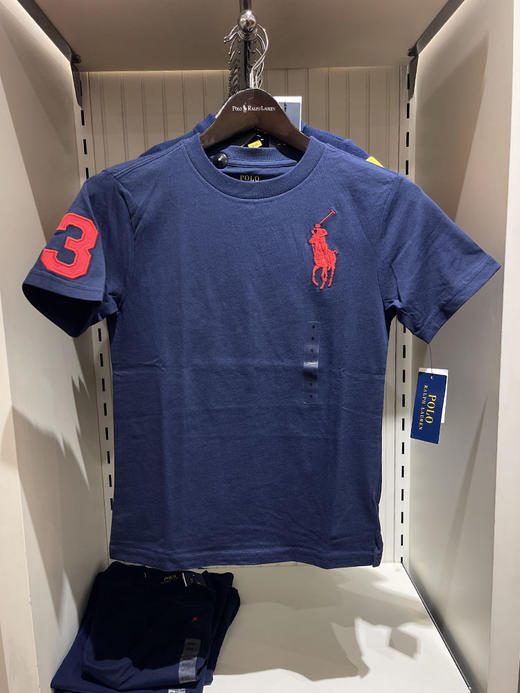 Polo Ralph Lauren 男大小童刺绣马标纯棉透气大3号圆领短袖T恤 商品图1