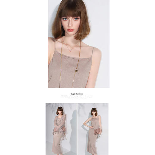 COCOBELLA细闪金葱重工细针针织吊带背心女气质内搭外穿上衣MZ0057 商品图3