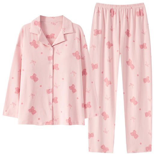 雀说  睡衣女士春秋季纯棉长袖家居服两件套W5367A 商品图3