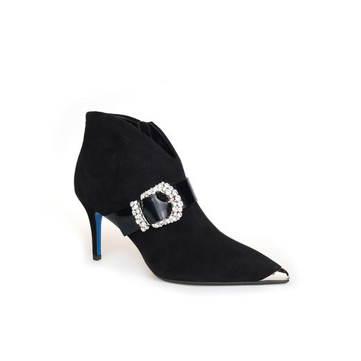 豪麟名鞋LORIBLU女鞋短靴羊反绒面革LR81N黑色 商品图0