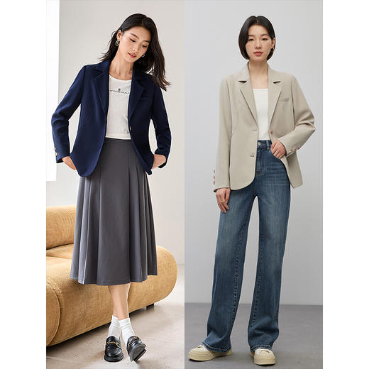 【1件75折】熙世界西装外套高级感2025秋季新款今年流行气质复古休闲小西服 商品图3