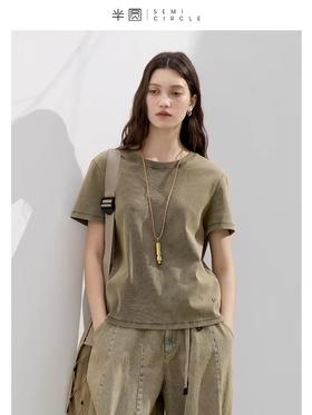 半圆/D24201073/小众短袖简约宽松t恤