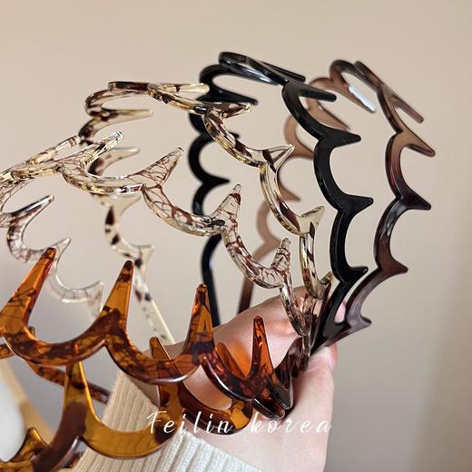 【一秒高颅顶，无感带齿发箍】2025新款两用碎发波浪发箍女，轻巧不夹头舒适无压，外出百搭洗脸高颅顶网红发卡头箍QQ 商品图3