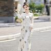 新中式国风套装裙，轻奢气质改良旗袍印花盘扣两件套HR-YWY8931 商品缩略图3