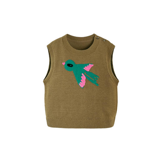 迷你巴拉男女童针织背心柔软萌趣毛衫秋新款 商品图4