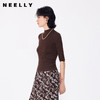 NEELLY纳俪商场同款早秋新款7分袖半高领针织衫女修身打底衫上衣N24081A01068 商品缩略图0