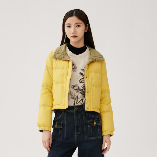 谜底短款两面穿轻薄羽绒服2024秋新品百搭立领宽松鸭绒243MY1191 商品图0