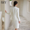 IWY/白色职业西装套装无领西服外套气质时尚优雅轻奢通勤职业套裙CS1584 商品缩略图3