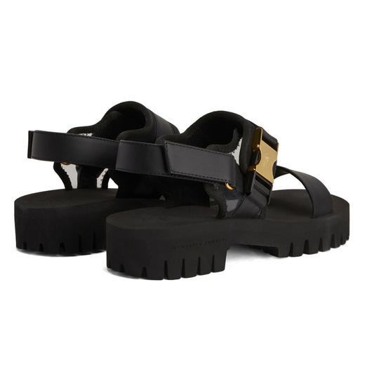 Giuseppe Zanotti 男士签名徽标平跟凉鞋 黑色 EU30031005 商品图2