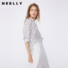 NEELLY纳俪商场同款早秋新款莱赛尔面料中袖衬衫女条纹通勤上衣 商品缩略图0