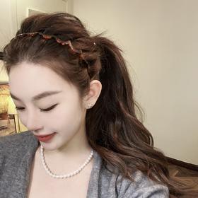 【一秒高颅顶，无感带齿发箍】2025新款两用碎发波浪发箍女，轻巧不夹头舒适无压，外出百搭洗脸高颅顶网红发卡头箍QQ
