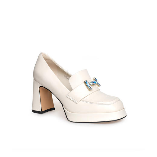 豪麟名鞋奥莱迪嘉女鞋深口鞋胎牛皮革DJELA42WS003白色  原价2260元 商品图0