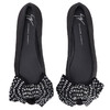 Giuseppe Zanotti 女士签名徽标蝴蝶结平底鞋 黑色 E460018001 商品缩略图2