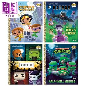 【中商原版】Funko Pop英文原版大眼仔系列小金书4册 Little Golden Book 蝙蝠侠大战小丑DC Batman 神奇女侠 忍者神龟Ninja