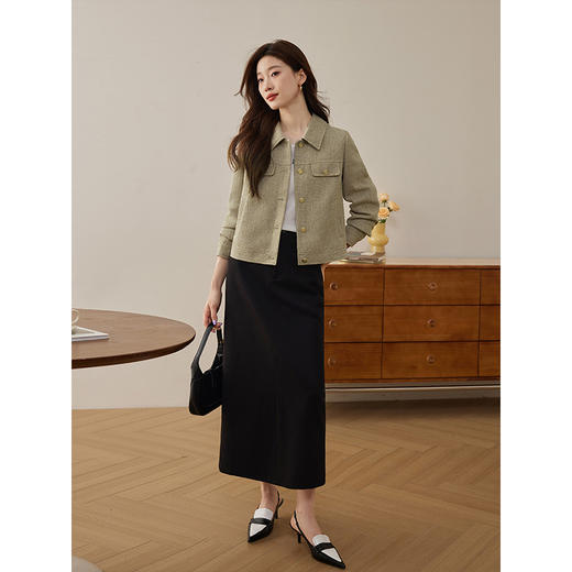 【年货节】熙世界休闲短外套小个子高级感2025秋装新款时尚小香风夹克上衣 商品图4