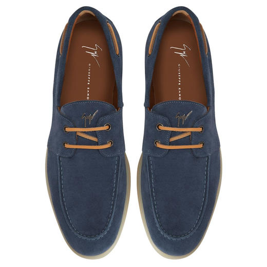 Giuseppe Zanotti 男士金属签名徽休闲平底鞋 蓝色 EU40023001 商品图3