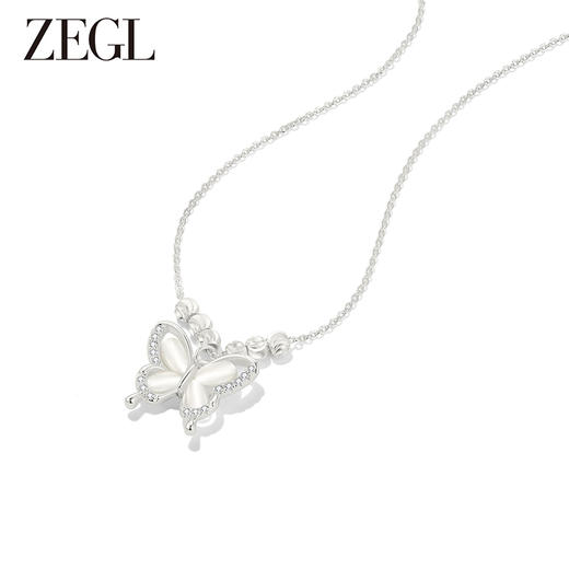 ZEGL925银925银人造猫眼石蝴蝶项链女款2024新款轻奢小众锁骨配饰 商品图1