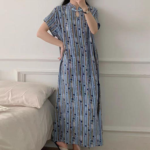 新中式棉绸旗袍裙 ，轻薄凉爽，出再多汗都不沾身，90-150斤都能穿【G】 商品图4