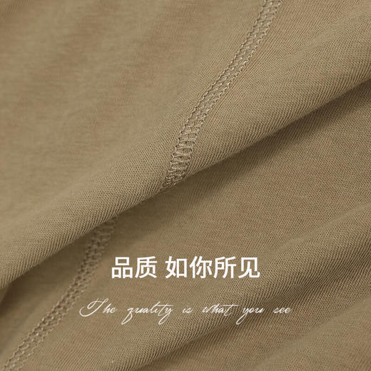 COCOBELLA设计感装饰线无侧缝舒适上衣老钱风短袖T恤TS0019C 商品图4