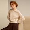 谜底套头针织衫长袖女2024秋新品极简风圆领羊毛衫毛衣243MZ1294 商品缩略图1