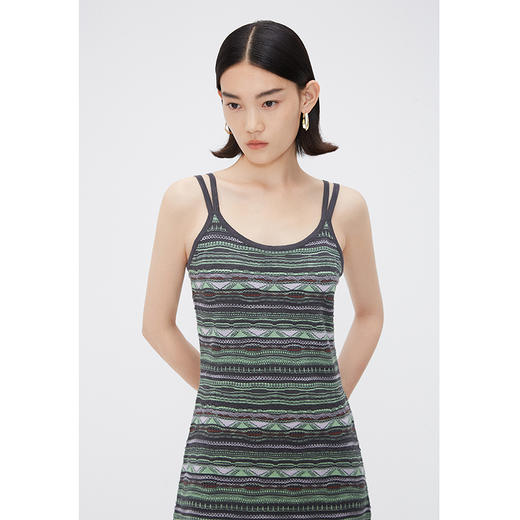 NEELLY纳俪商场同款秋修身针织吊带连衣裙女时髦无袖中长款连衣裙 商品图2