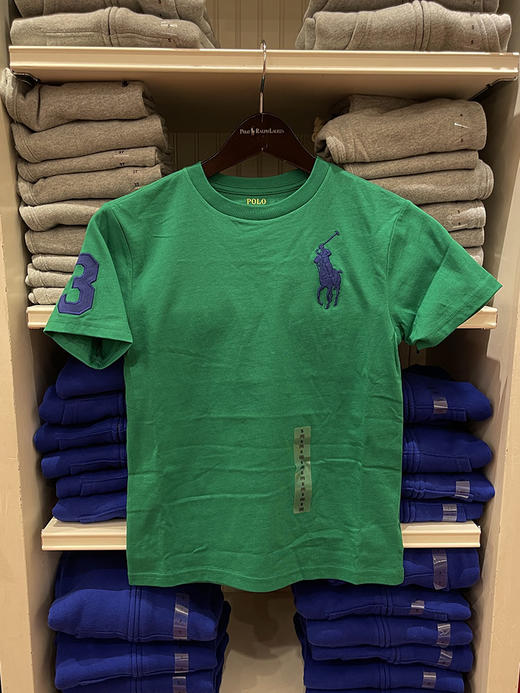 Polo Ralph Lauren 男大小童刺绣马标纯棉透气大3号圆领短袖T恤 商品图3